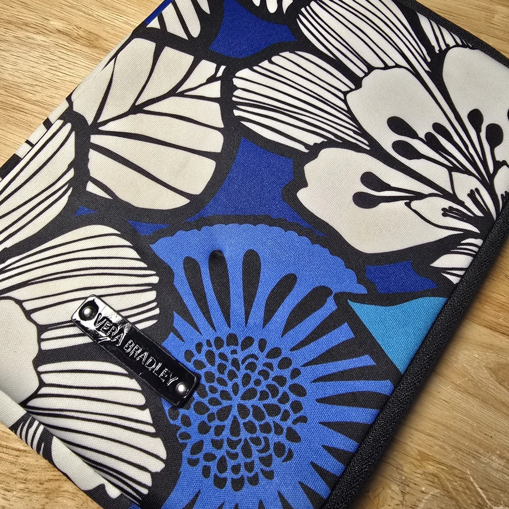 Vera Bradley Blue Bayou Floral Tablet Tech Sleeve Neoprene 9